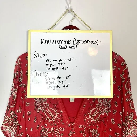 Sundance Briela Bandana Western Cowgirl Print Bohemian Midi Dress Red Sz Medium - Picture 13 of 13